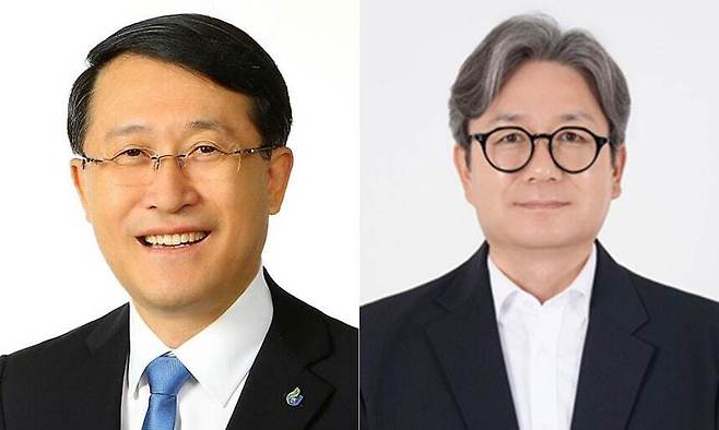 김일환 제주도지사직 인수위원회 위원장(왼쪽), 이재승 제주도지사직 인수위원회 부위원장.