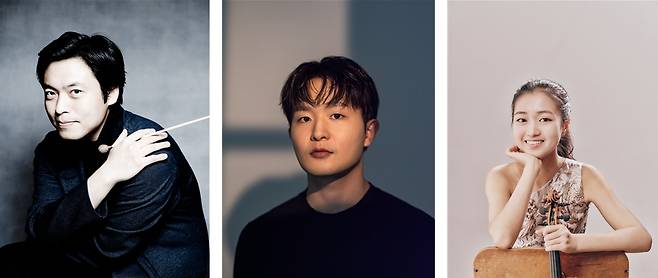 왼쪽부터 김선욱(지휘), 선우예권(피아노), 김서현(바이올린)