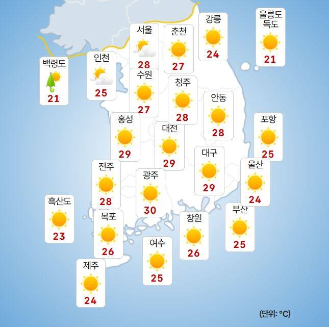 ⓒ기상청 오늘(9일) 날씨