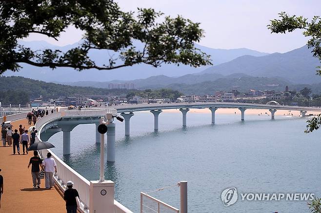 강원 고성 송지호 바다 하늘길 시범 운영 [연합뉴스 자료사진]