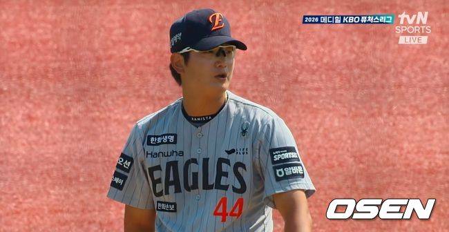 [사진] 한화 이글스 김서현 ⓒtvN SPORTS 중계화면