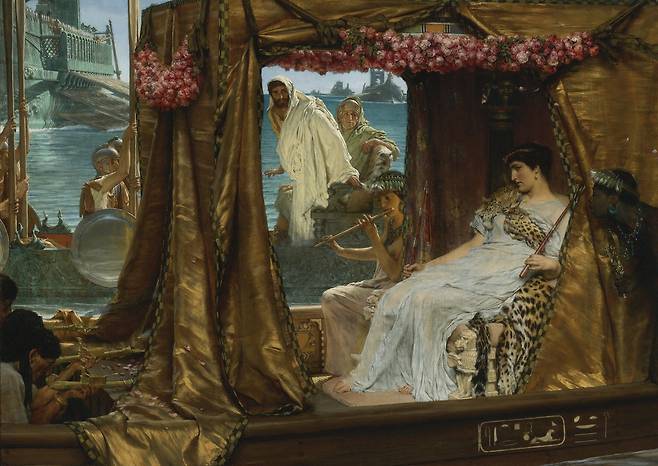 로렌스 알마 타데마, 안토니우스와 클레오파트라의 만남, 1885, 패널에 유채, 65.4x91.4cm, 개인소장 [Sotheby‘s New York, Public Domain, commons.wikimedia.org]