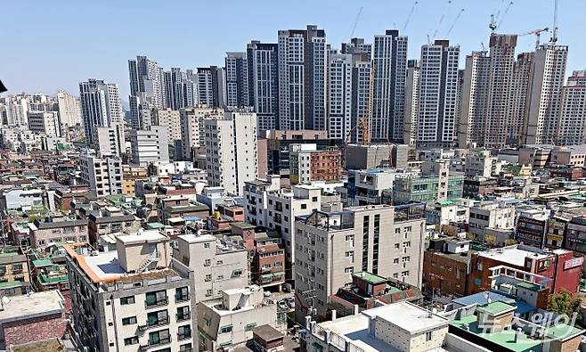 경기도 광명시 아파트 단지, 재개발 구역 전경. 사진=박상훈 기자