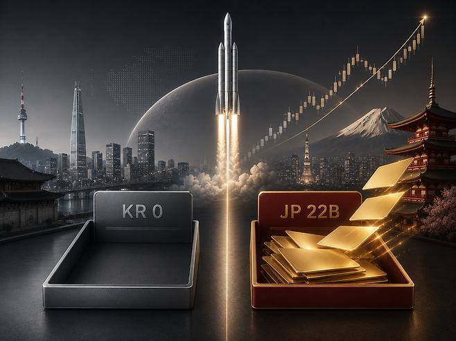 스페이스X 기업공개(IPO)에서 일본 미즈호증권은 22억달러 규모 공모주를 배정받은 반면 미래에셋증권은 단 한 주도 받지 못하면서, 초대형 글로벌 딜에서 한일 자본시장의 협상력 격차가 드러났다는 지적이 나왔다. / 챗GPT