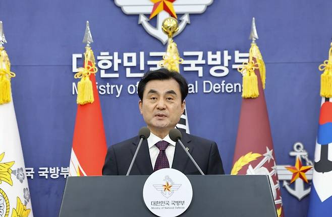 안규백 국방부 장관이 지난 10일 서울 용산구 국방부 브리핑룸에서 국군방첩사령부 해체 및 기능개편 발표를 하고 있다. 연합뉴스