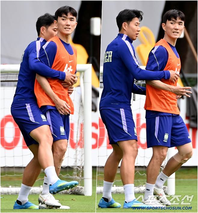 상대편이 된 황인범, 손흥민이 뒤에서 밀착수비...생각보다 반응이 별로네.
