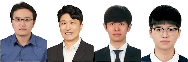 쌀종이 흡착제 연구팀, 이정현 고려대 교수, 원왕연 고려대 교수, 신승수 고려대 박사, 이승호 고려대 석사과정생.(왼쪽부터) 한국연구재단 제공
