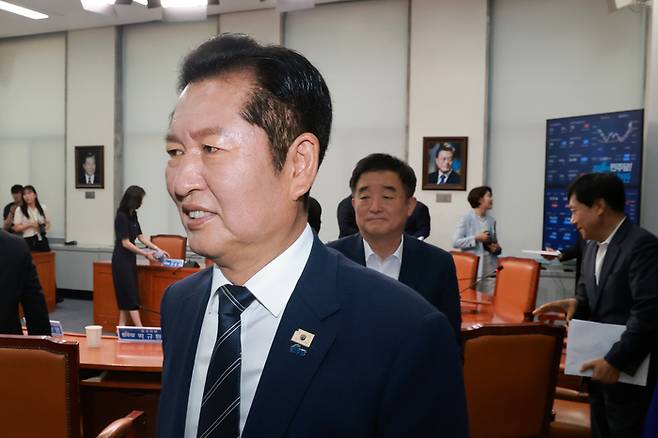 최고위원회의 참석 마친 민주당 정청래 대표 [연합뉴스]