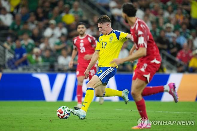 스웨덴 요케레스의 득점 장면. [AP=연합뉴스]