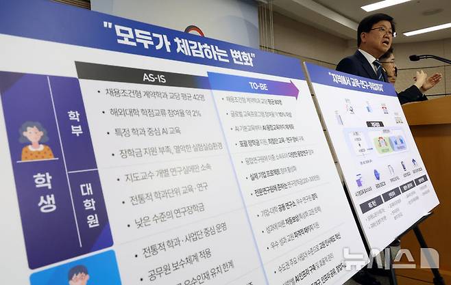 [세종=뉴시스] 강종민 기자 = 최교진 교육부 장관이 4월 15일 세종시 정부세종청사에서 성장엔진 연계 지역인재 양성방안을 발표하고 있다. 2026.04.15. ppkjm@newsis.com