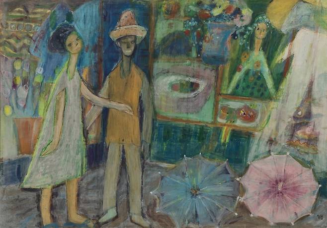 천경자 '시장'(1964).
