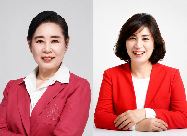왼쪽부터 국민의힘 이해련, 구점득 시의원