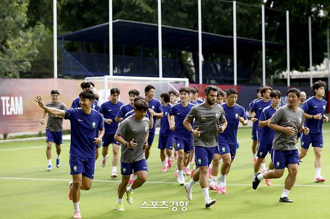 한국 남자 축구대표팀이 18일(한국 시간) 멕시코 과달라하라에서 2026 북중미 월드컵 조별리그 멕시코와의 경기를 앞두고 훈련을 진행하고 있다. 2026.06.18 과달라하라(멕시코) | 문재원 기자