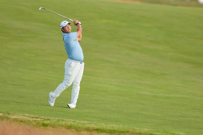 김주형이 15번홀에서 온그린을 시도하고 있다. (사진=USGA)