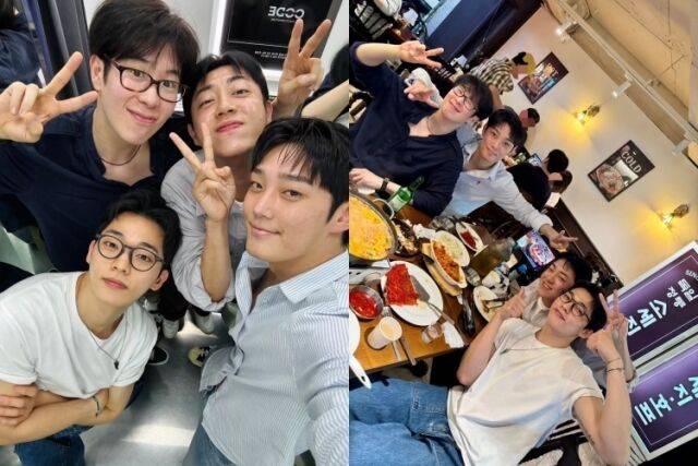 '참교육' 출연진이 촬영장 밖에서도 우정을 이어나갔다. / 피오 소셜미디어