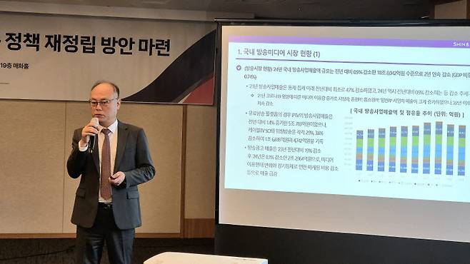 이종관 법무법인 세종 수석전문위원이 22일 국내 유료방송 정책 간담회에서 발표하고 있다(사진=KCTA)