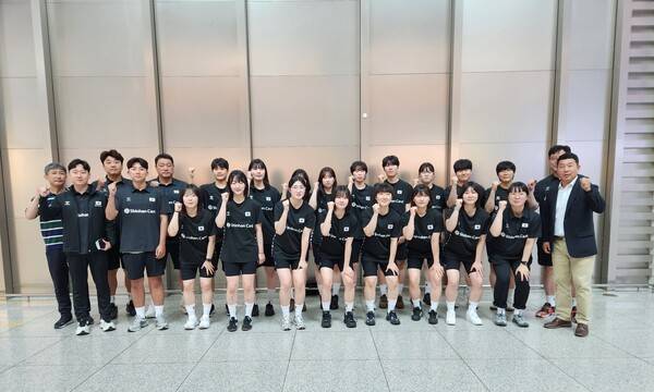 세계선수권대회 출전하는 한국 여자 주니어 핸드볼 대표팀. /사진=한국핸드볼연맹