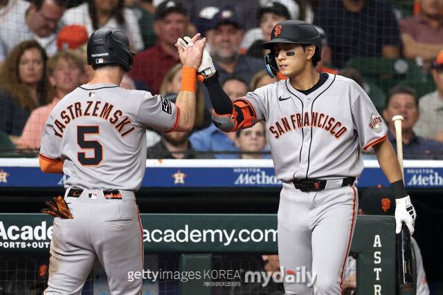 MLB 샌프란시스코에서 뛰고 있는 이정후는 22일 열린 마이애미전에서 3타수 무안타로 침묵, 타율 2위는 지켰지만 1위 오토 로페스(마이애미)와 격차가 다시 5리까지 벌어졌다./게티이미지코리아./게티이미지코리아