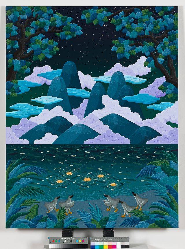김선우 Kim Sunwoo, The Starlit Shore of Dreams, Gouache on canvas, 116.8 x 91cm (50), 2026 *재판매 및 DB 금지