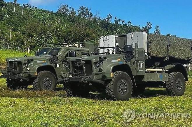 미군 네메시스 미사일 시스템 필리핀에서 촬영된 미국의 대함 미사일 시스템 '해군·해병대 원정 선박 차단 체계'(NMESIS·네메시스) 차량 사진.
[AFP=연합뉴스 자료사진. 재판매 및 DB 금지]
