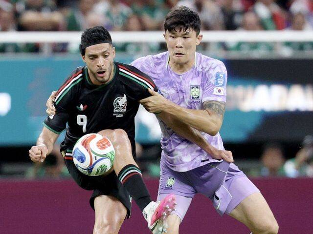 김민재가 19일(한국시간) 멕시코 과달라하라 스타디움에서 열린 2026 북중미월드컵 A조 2차전 멕시코전에서 수비하고 있다. 과달라하라=이한형 기자