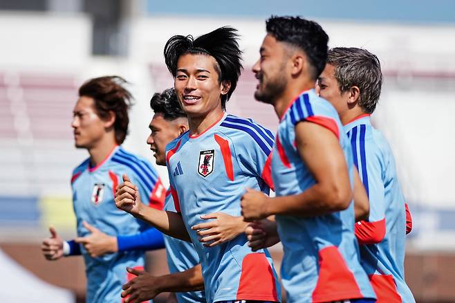 훈련하는 일본 축구대표팀.  신화연합뉴스