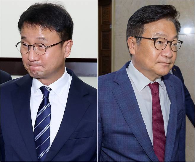 22대 후반기 국회 원 구성 협상이 난항에 빠진 가운데, 26일 여야 원내대표단이 협상에 나섰지만 의견 차이만 다시 확인했다./연합뉴스