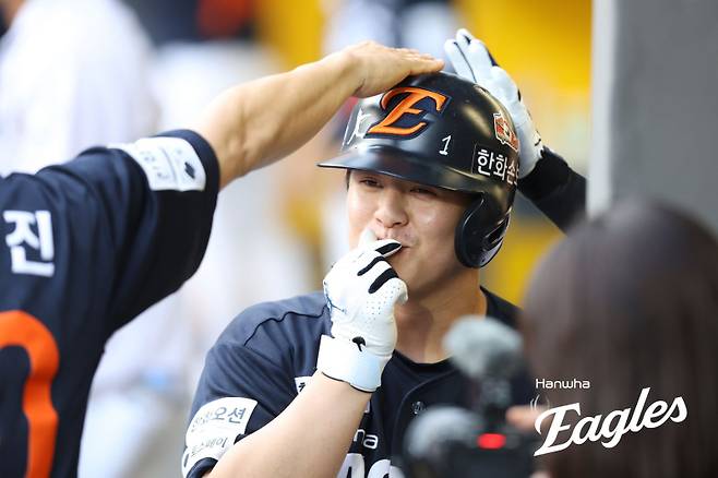 한화 이글스 거포 노시환(26)이 5경기 연속 홈런을 때려냈다. 사진=한화 이글스