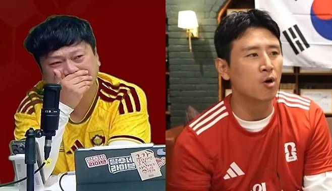 축구 중계진 박문성과 설기현 역시 감독을 중심으로 한 비판을 숨기지 않았다/(왼)‘달수네 라이브’ 캡처, (오) ‘슛포러브’ 캡처