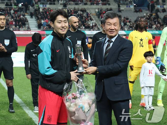 정몽규 대한축구협회 회장(오른쪽)(2025.11.18 ⓒ 뉴스1 황기선 기자