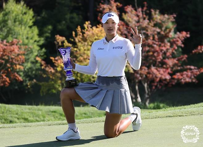 김민솔이 28일 열린 KLPGA 투어 맥콜·모나 용평 오픈 최종 3라운드에서 우승을 차지했다. 사진 | KLPGA