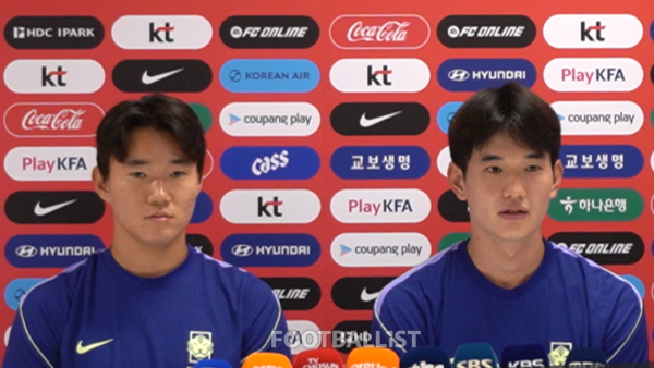 양현준(왼쪽), 김진규(이상 월드컵 대표팀). 김희준 기자