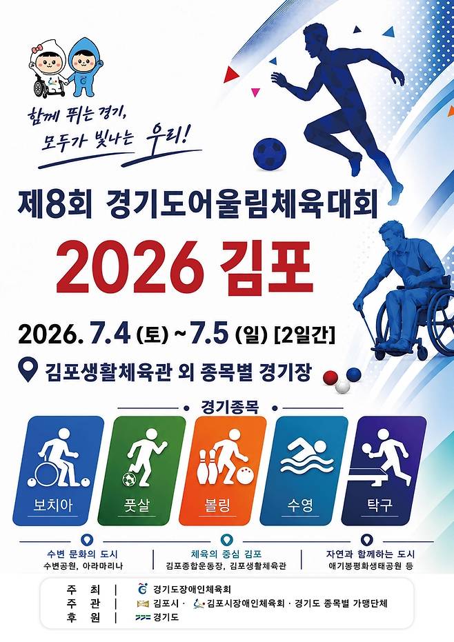제8회 경기도어울림체육대회 2026 김포 포스터.