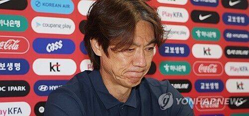 ◇2026 북중미 월드컵 조별리그에서 탈락한 한국 축구 국가대표팀 홍명보 감독이 28일(현지시간) 오전 멕시코 과달라하라 인근 사포판의 치바스 바예 베르데에서 사퇴 기자회견을 하고 있다. 2026.6.29 멕시코 할리스코주]=연합뉴스