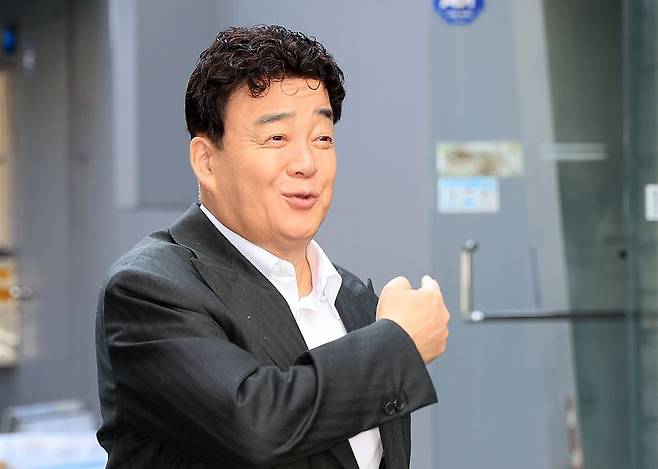 백종원 더본코리아 대표가 지난 3월 서울 서초구 더본코리아 창업설명회장에서 열린 제32회 정기 주주총회에 참석하고 있는 모습. 2026.3.31 /사진=뉴스1