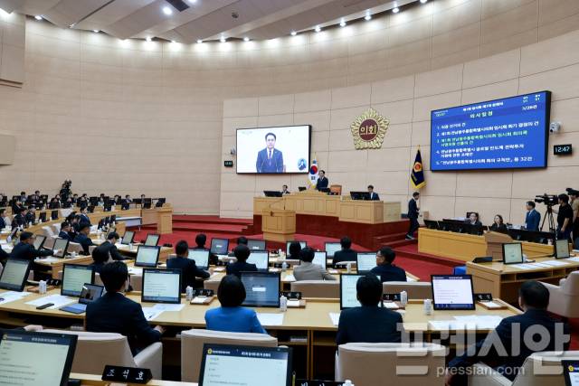 ▲1일 전남 무안 전남광주통합특별시의회 본회의장에서 제1회 임시회 제1차 본회의 .2026.07.01ⓒ전남광주통합특별시의회