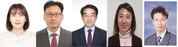 최현주 행정국장, 오찬영 기획국장, 윤석오 평생학습관장, 노애수&nbsp;학생교육문화원장, 최영재 공보관&nbsp;