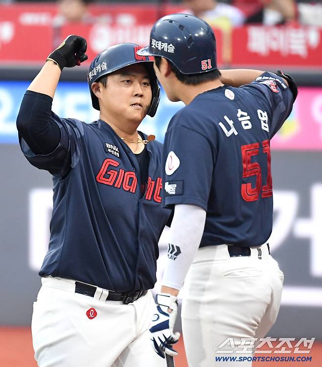 3일 수원 케이티위즈파크에서 열린 KT와 롯데의 경기. 4회 선제 투런홈런을 날린 롯데 한동희. 수원=송정헌 기자songs@sportschosun.com/2026.07.03/