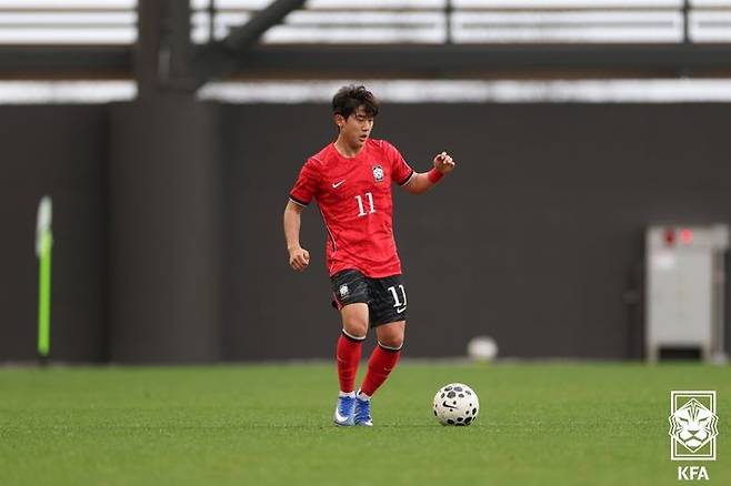 [서울=뉴시스] 윤도영, 독일 프로축구 2.분데스리가(2부 리그) 마그데부르크 임대 이적. (사진=대한축구협회 제공) *재판매 및 DB 금지