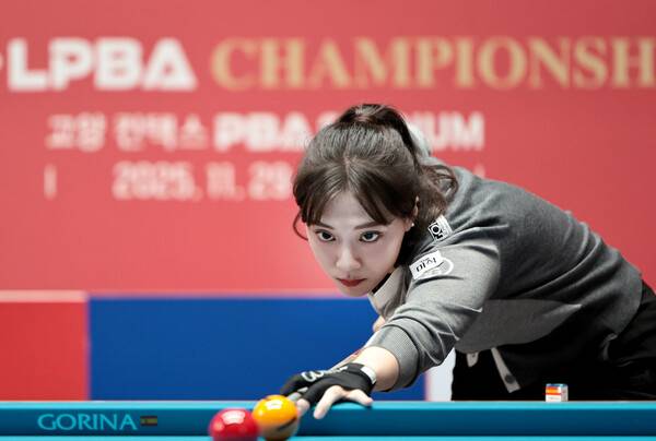 임완섭과 혼합복식에 주로 출전하는 정보윤. PBA 제공