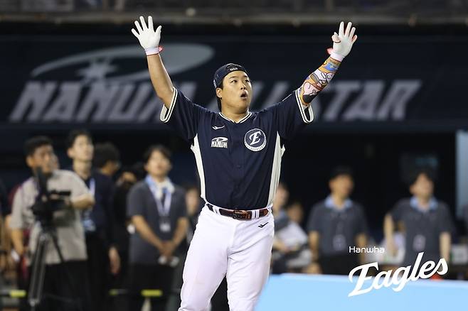 한화 강백호가 10일 서울 잠실구장에서 열린 2026 KBO리그 올스타 프라이데이 ‘홈런더비’ 에서 우승을 차지했다. 사진 | 한화 이글스