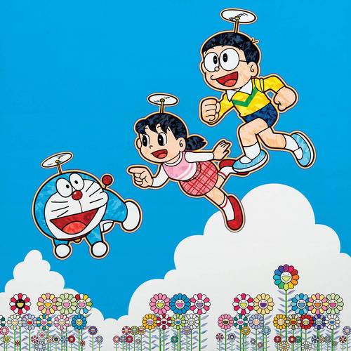 무라카미 다카시의 'A Blue Sky! Like We Could Go On Forever!'(2019). 케이옥션
