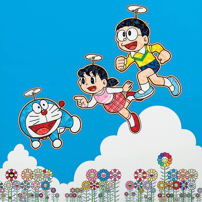 타카시 무라카미 Takashi Murakami (b.1962) Japanese,  A Blue Sky! Like We Could Go On Forever! acrylic on canvas 100×100cm | 2019 (7억2000만~11억 원) (케이옥션 제공)