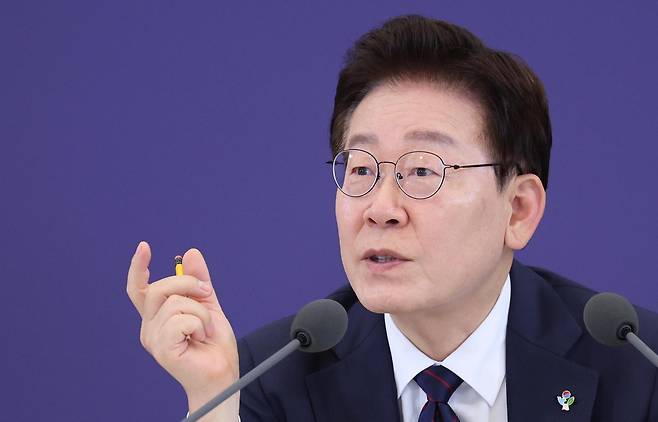 이재명 대통령이 26일 청와대에서 열린 미래 신안보 혁신기업 육성 전략회의에서 발언하고 있다. 2026.06.26 뉴시스