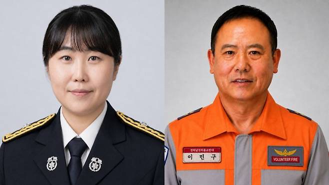 이혜림 소방위(왼쪽)와 아버지 이민구 의용소방대원. /사진=뉴스1