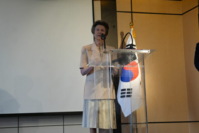Britain's Princess Anne attends the 2026 Empower Program launch reception at the Four Seasons Hotel Seoul on Wednesday. (British Embassy Seoul)