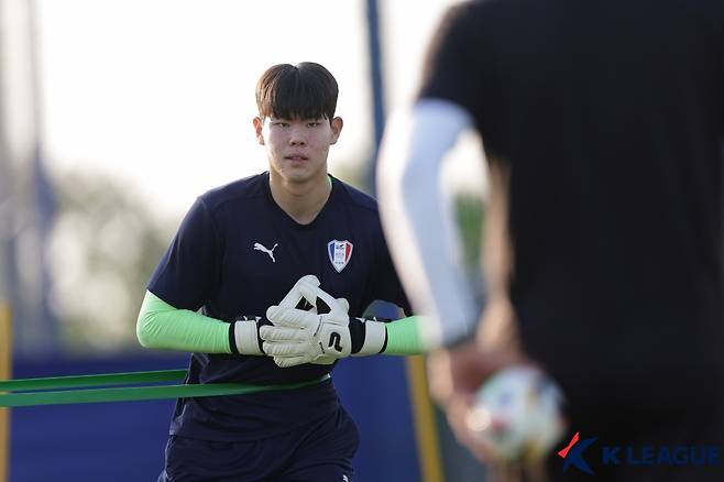 지난해 1월 수원 삼성 동계 훈련 중인 이경준. /사진=한국프로축구연맹 제공