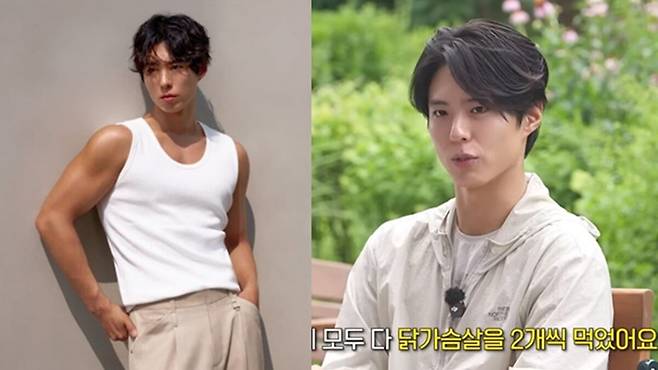 배우 박보검은 요즘 몸을 탄탄하게 만들기 위해 근력운동과 유산소운동을 병행하면서 식단도 관리하고 있다고 밝혔다. 사진=유튜브 채널 '션과 함께' 캡처