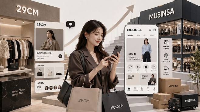 무신사·29CM를 이용하는 여성 고객 AI 이미지. (사진=ChatGPT 생성 이미지)