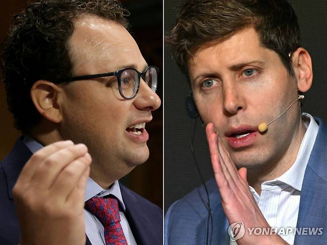 다리오 아모데이 앤트로픽 CEO와 샘 알트먼 오픈AI CEO [AFP=연합뉴스 자료사진. 재판매 및 DB 금지]